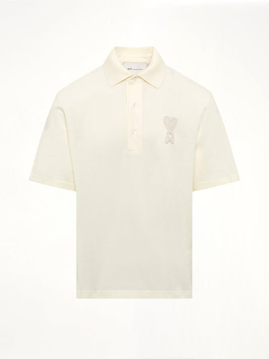AMI PARIS Knitted ADC Boxy Polo (White)
