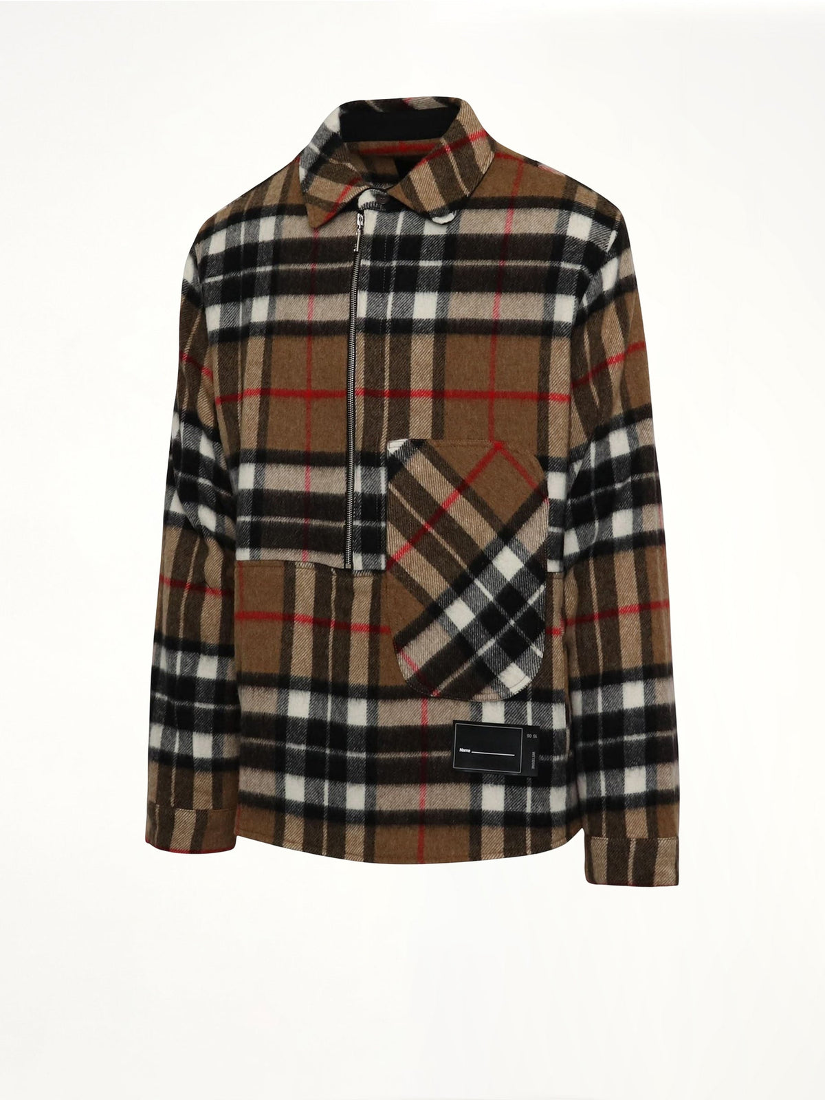 WE11DONE Check Anorak Wool Shirt (Brown)