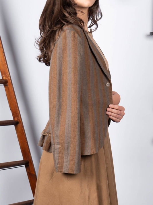 M.A DAINTY KONA JACKET (Tan Stripe)