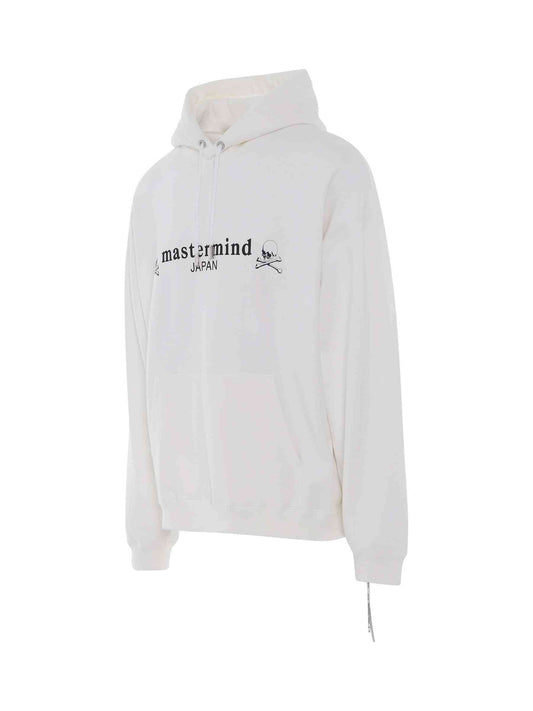 MASTERMIND JAPAN Logo And Skull Boxy Fit Hoodie (White)