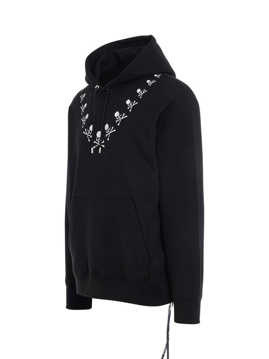 MASTERMIND Round Embroidered Skull Hoodie (Black)