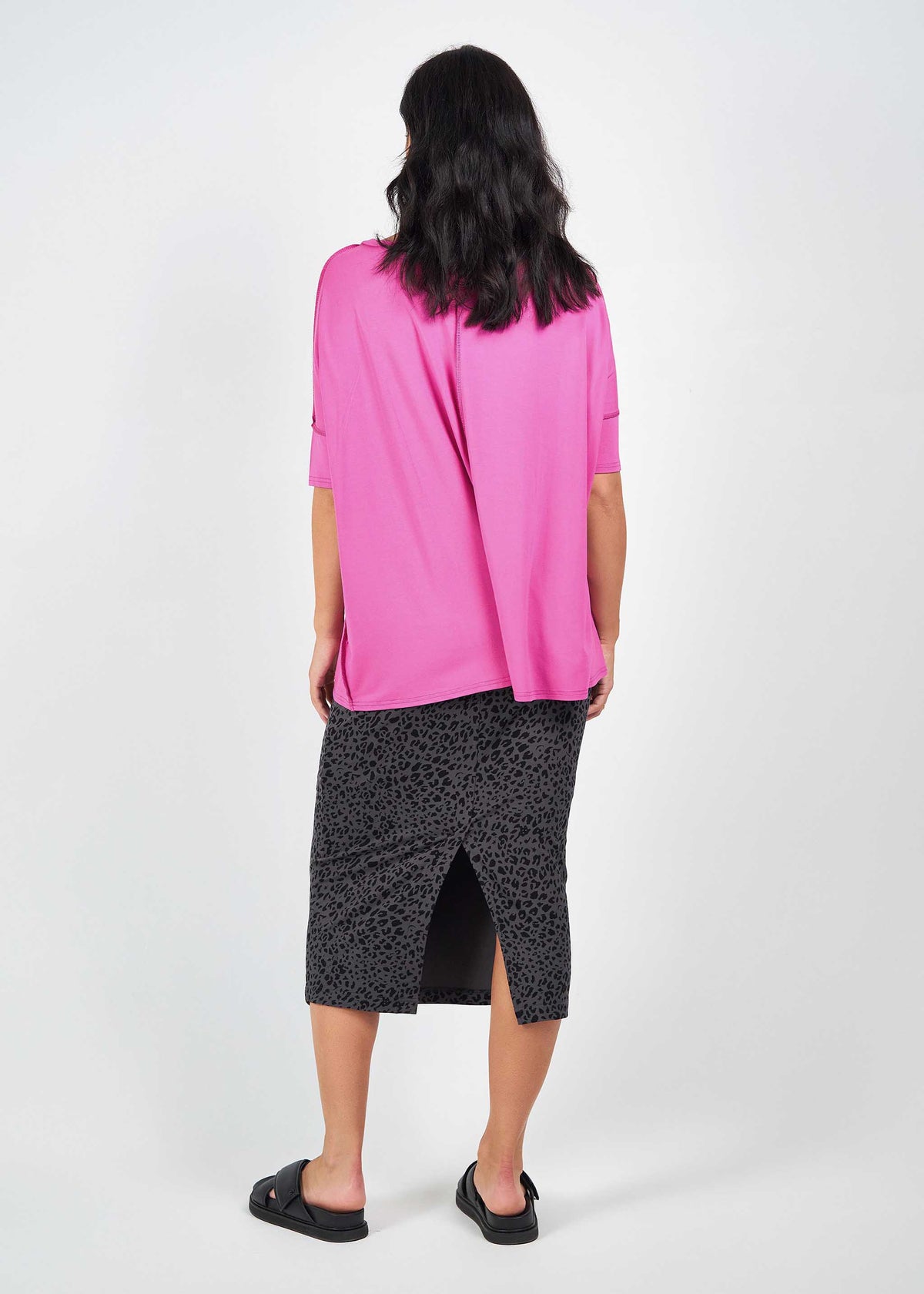 Lou Lou Maxi Bamboo Whitney Tube Skirt (Steel Leopard)