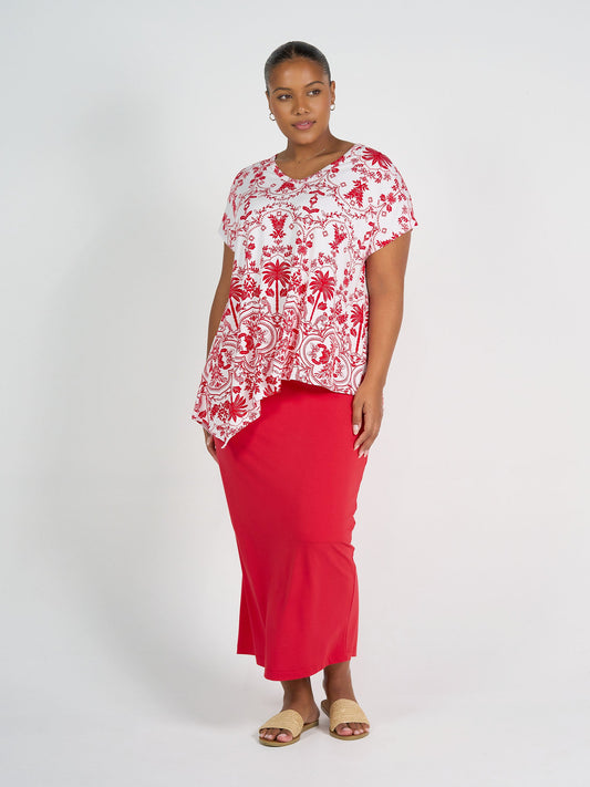 Lou Lou Maxi Bamboo Whitney Tube Skirt (Lipstick)