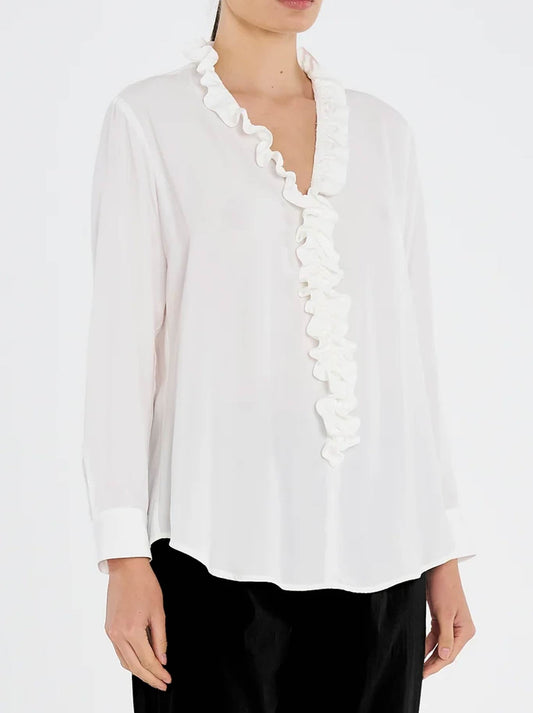 MELA PURDIE LARIAT BLOUSE (White)
