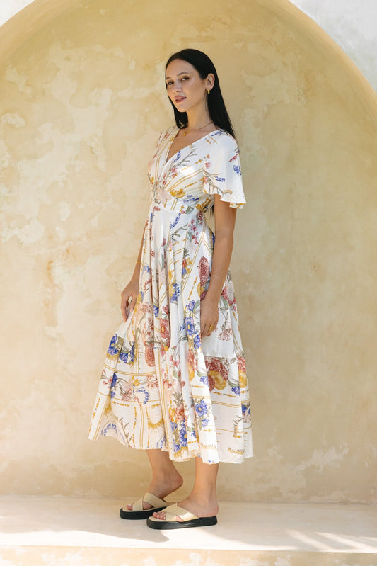 Heychic Melina Floral V-Neck Midi Dress (Multicolour)