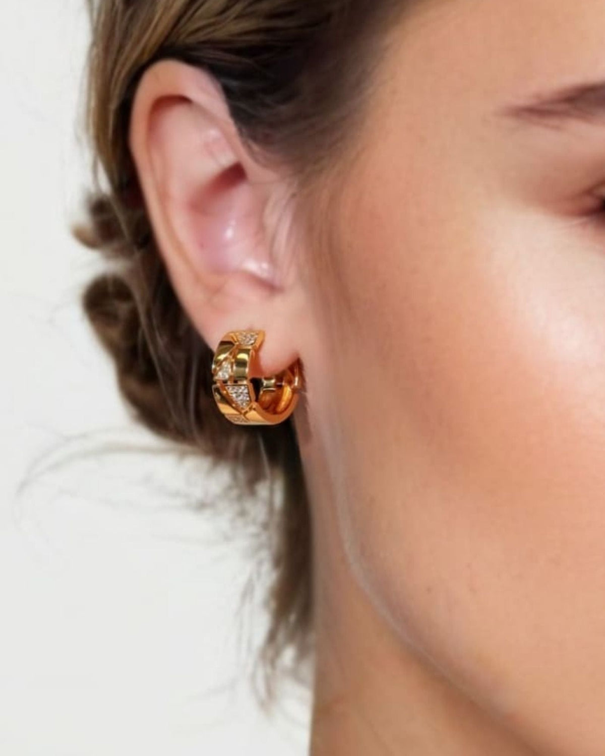 LAVANA Milano Jigsaw Gold Hoop Earrings