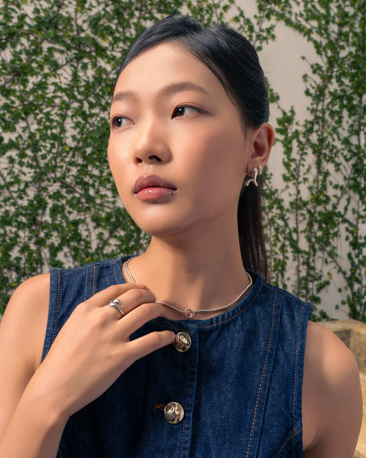 LAVANA Molten Curve Gold Earrings