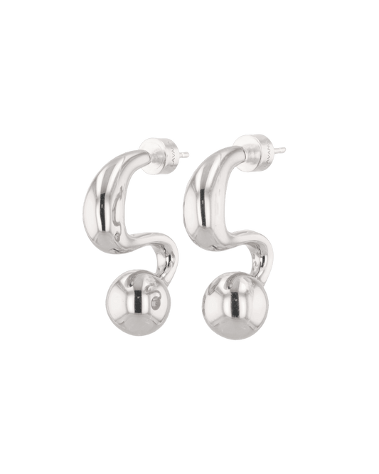 LAVANA Molten Orb Silver Stud Earrings