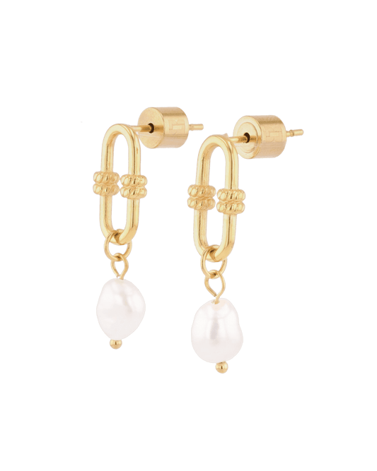 LAVANA Monaco Gold Pearl Earrings