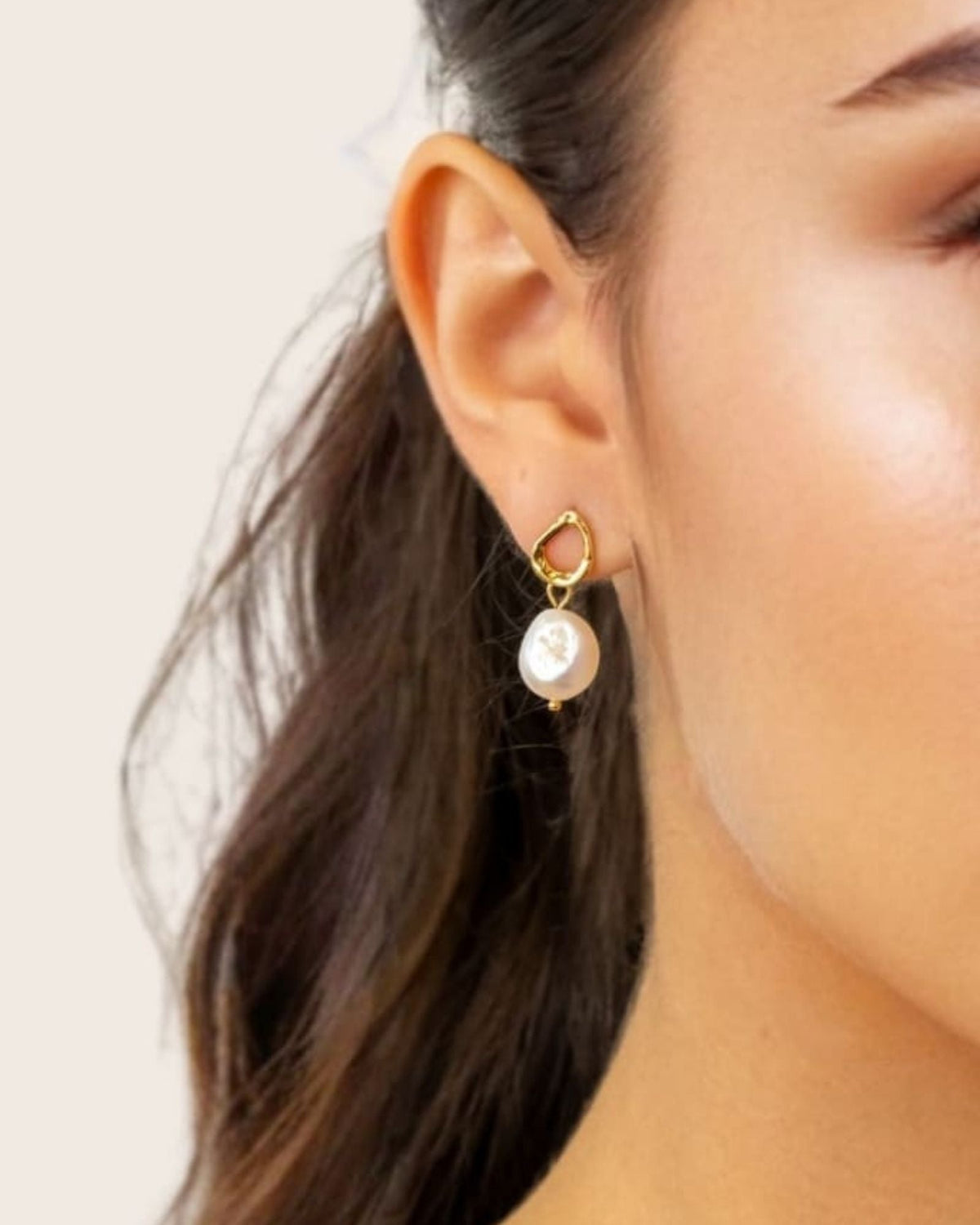 LAVANA Mondello Silver Pearl Drop Earrings