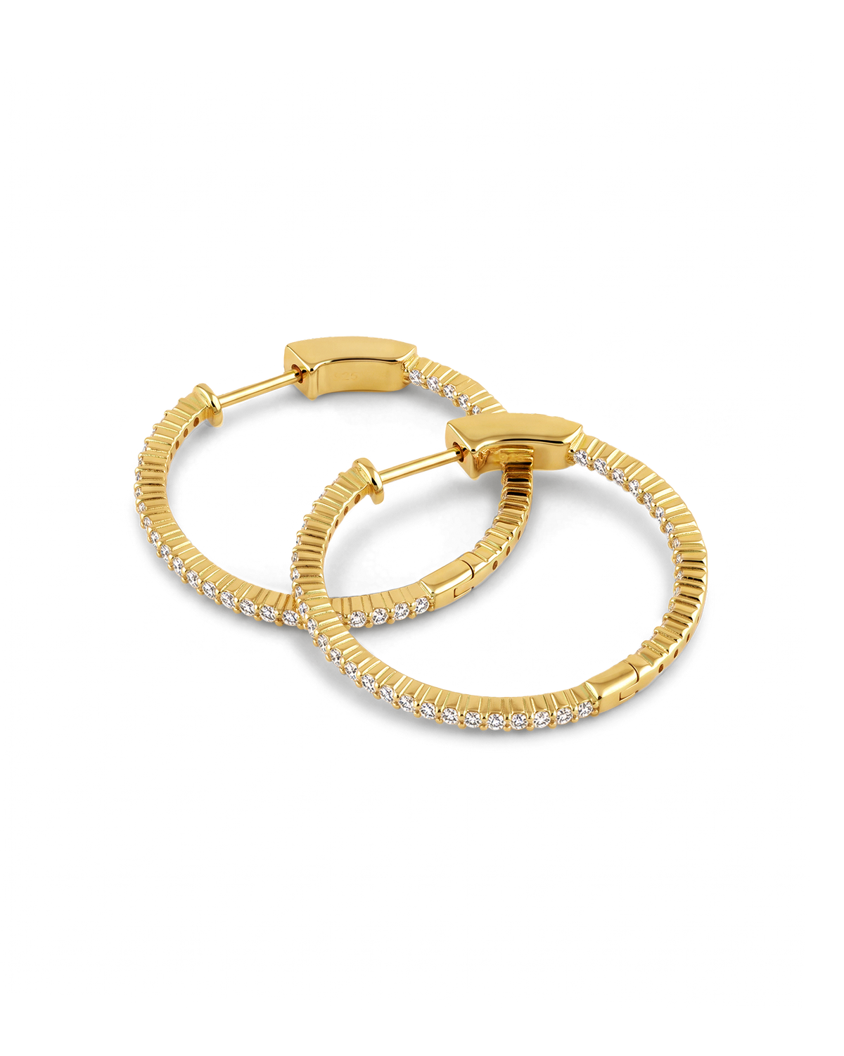 LAVANA Monte Carlo Gold Diamond Hoop Earrings