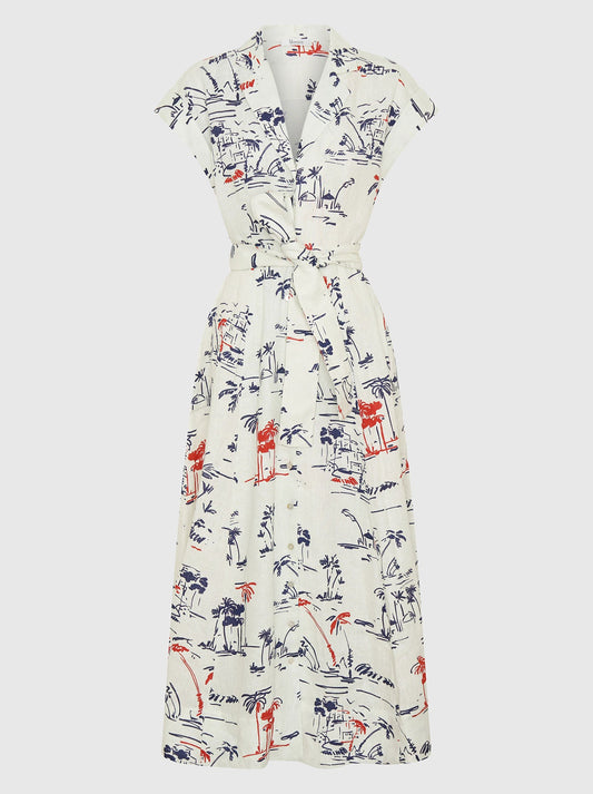 MORRISON CAPRI LINEN SHIRT DRESS (Print)
