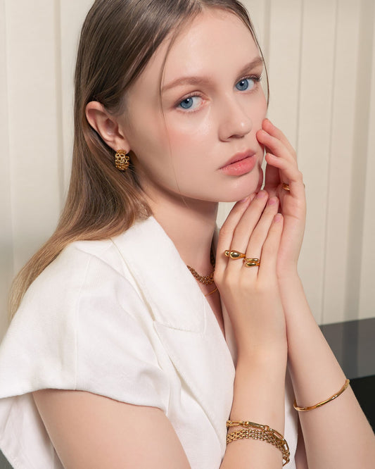 LAVANA Multi Link Gold Hoop Earrings
