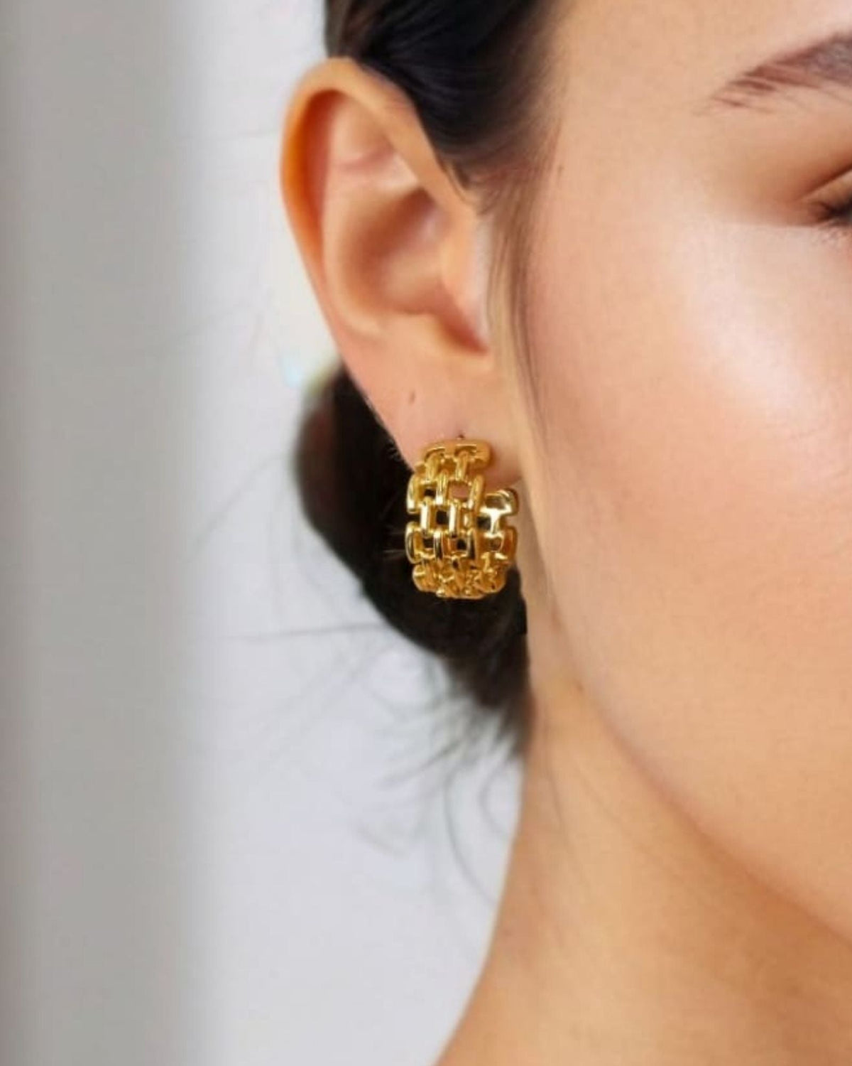 LAVANA Multi Link Silver Hoop Earrings