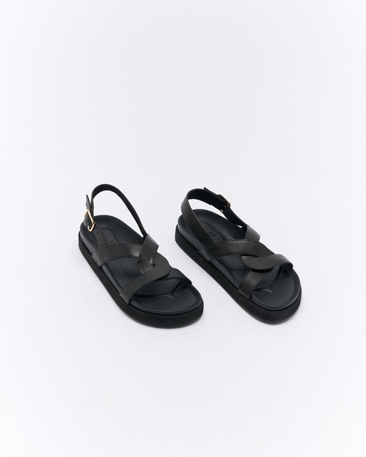 Walnut Melbourne Murphy Leather Sandal (Black)