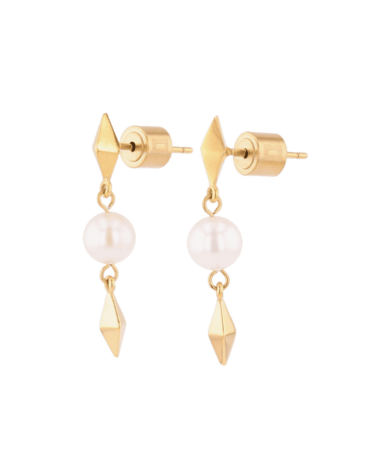 LAVANA Mykonos Gold Pearl Earrings