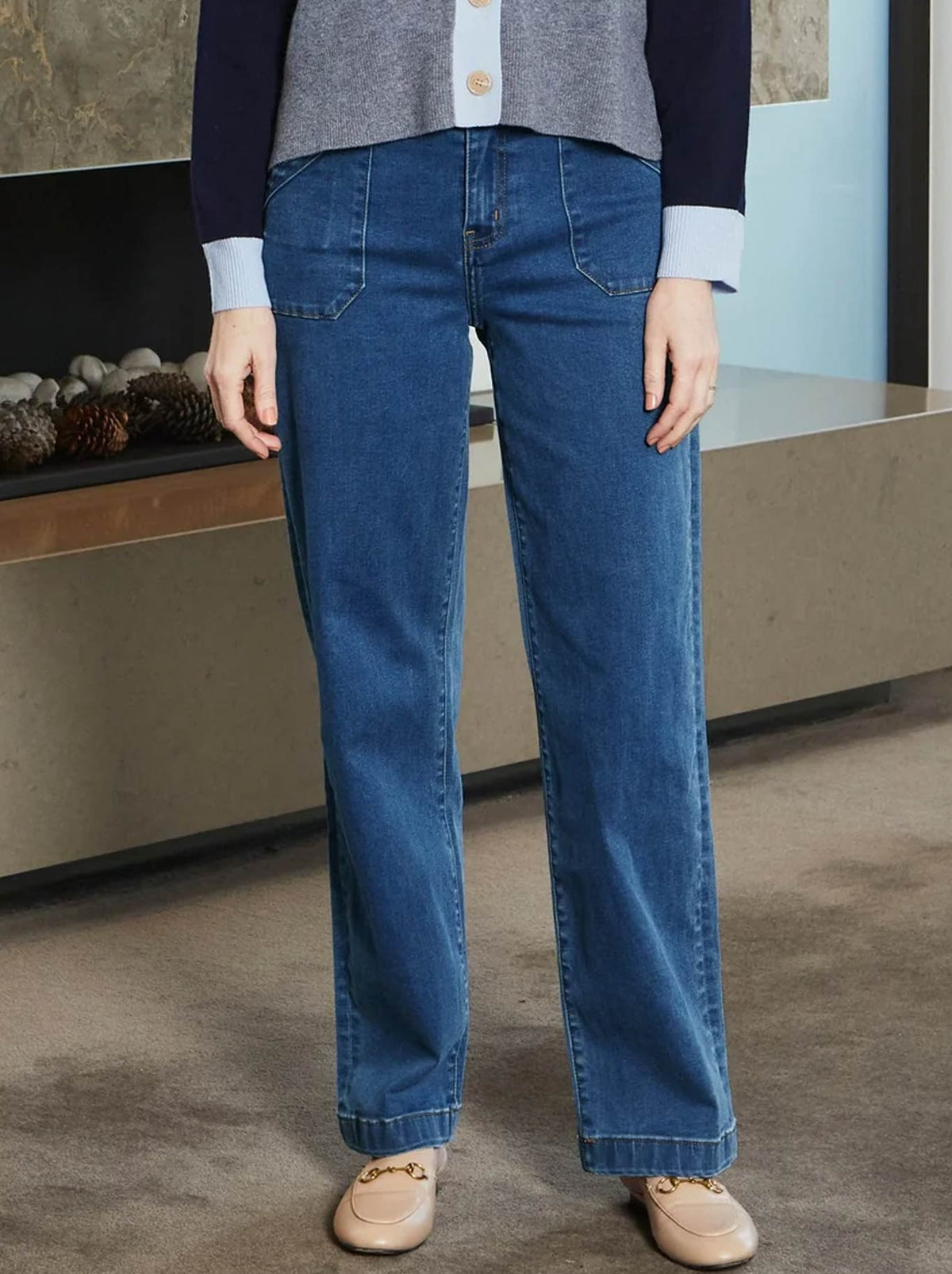 Image of Jeans. Product name - New London Batten Jean in Indigo colour by brand - New London