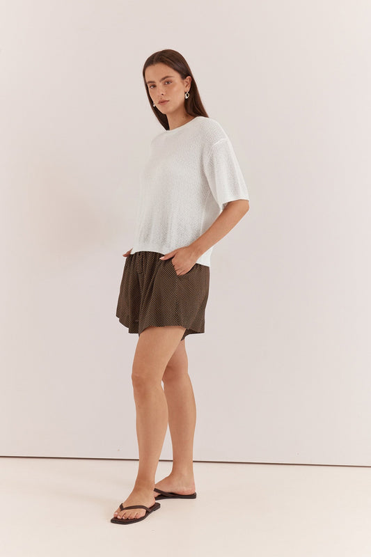 Sass Clothing Noni Relaxed Knit Tee (Off White)