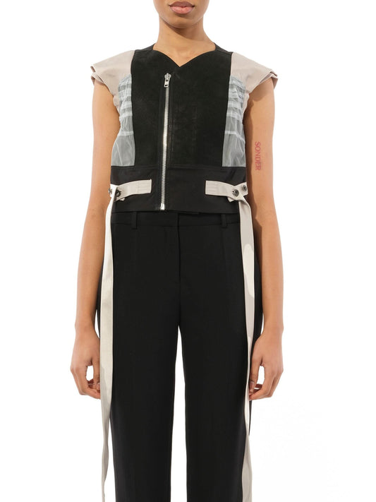 Image of Others. Productname: RICK OWENS Nymph Biker Leather in Black White colour by brand - RICK OWENS