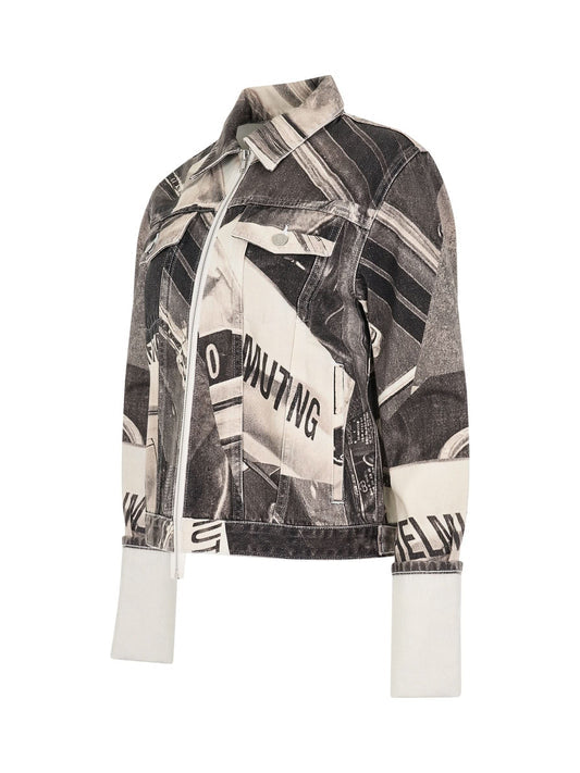 HELMUT LANG Helmut Lang Cuff Zip Trucker (Black White)