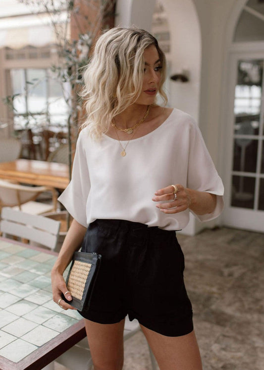Lou Lou Rose Silk Shorts (Black)