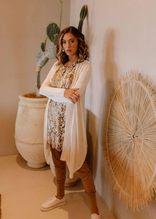 Lou Lou Lauper Cashmere/Bamboo Cardigan (Pearl)