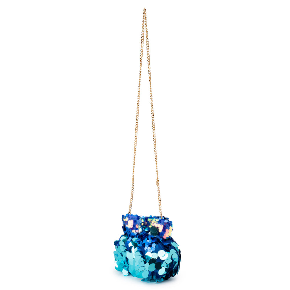 Olga Berg PEDRO Sequin Pouch (Blue)