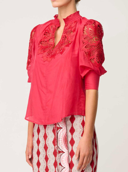 ONCE WAS OLEANDER BLOUSE (Ruby)