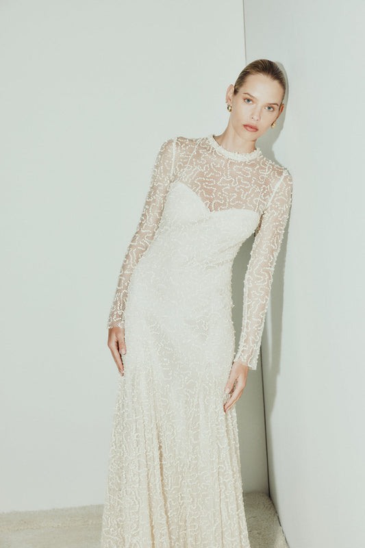 Opera Buff Long Sleeve Dress (Tusk)