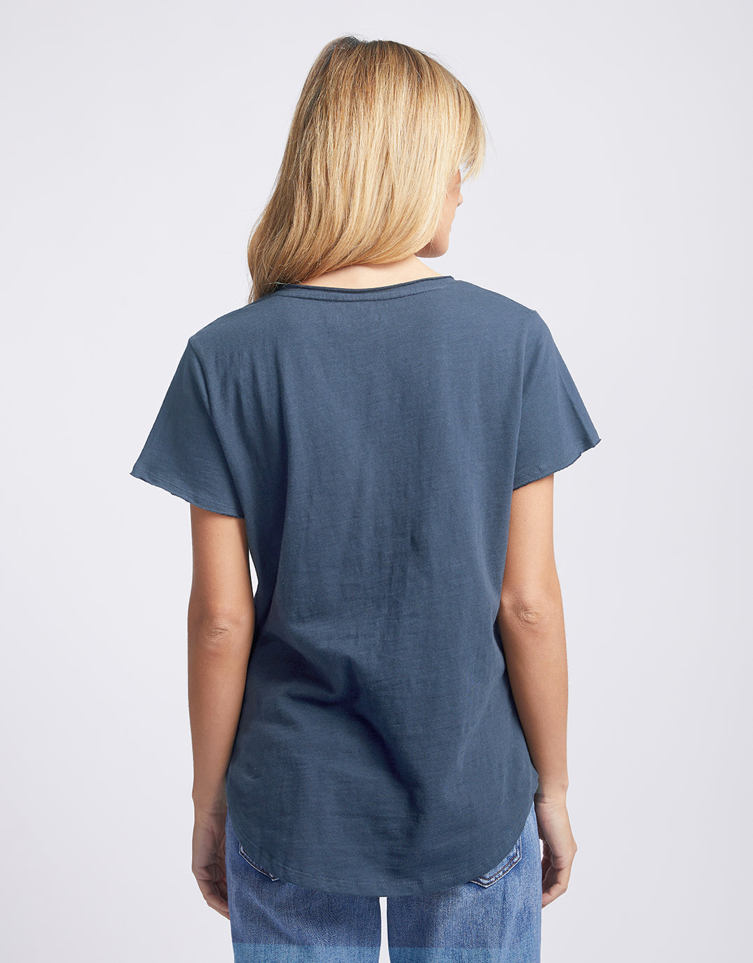 White & Co. Original Round Neck Tee (Denim)