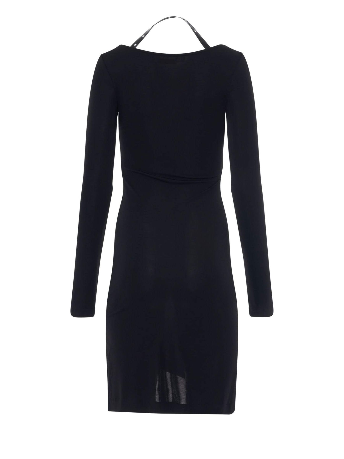 OFF-WHITE Fluid Jersey Twisted Long Sleeve Dress (Black)