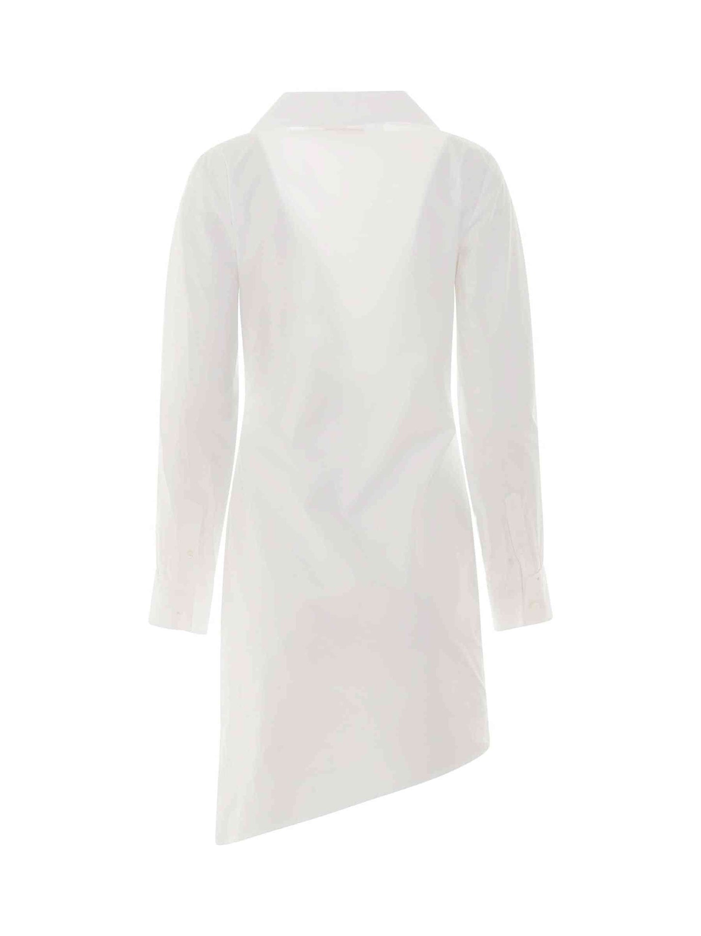 OFF-WHITE Popeline Draped Shirt Dress (White)