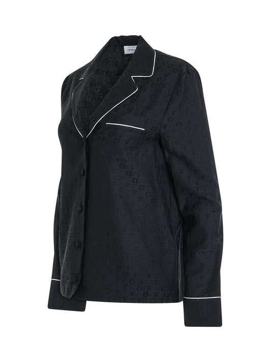 OFF-WHITE Logo Jacquardard Pajama Shirt (Black)