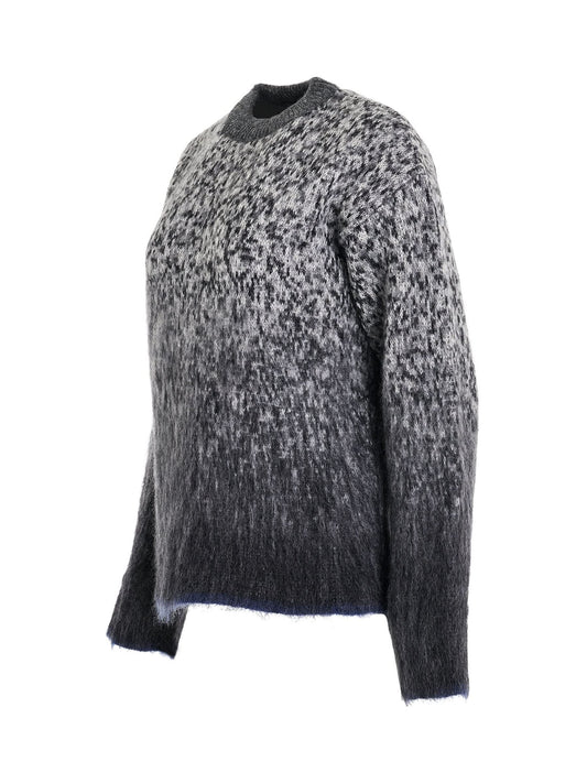OFF-WHITE Fuzzy Mohair Arrow Knitwear (Grey)