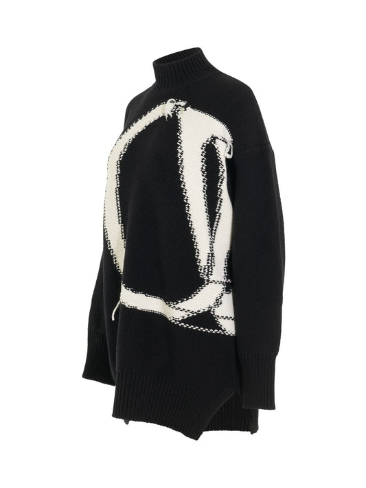 OFF-WHITE OW Maxi Logo Turtleneck Knitwear (Black)
