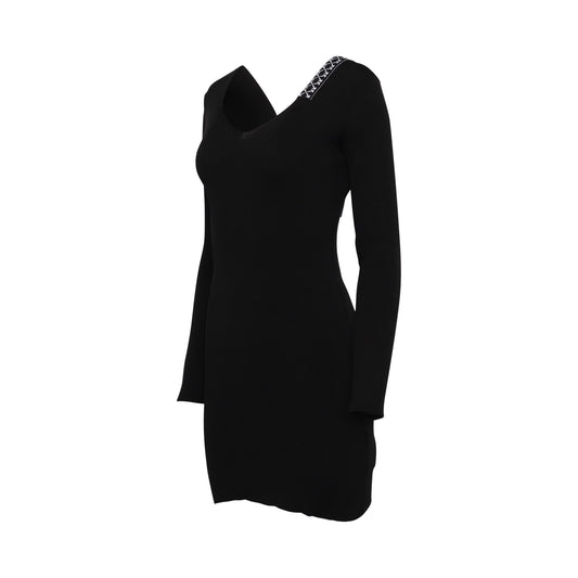OFF-WHITE Bold Long Sleeve Dress (Black/White)