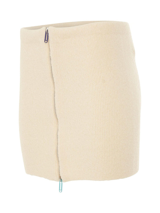 OFF-WHITE Micro Boucle Mini Skirt (White)