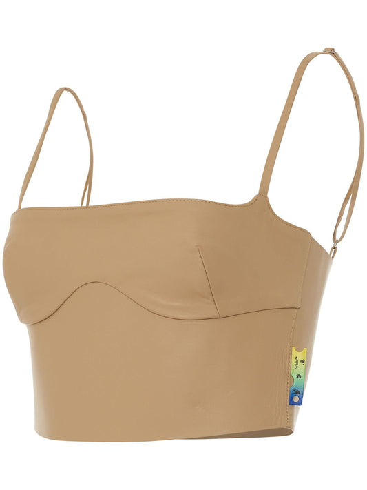 OFF-WHITE Leather Bustier (Brown)