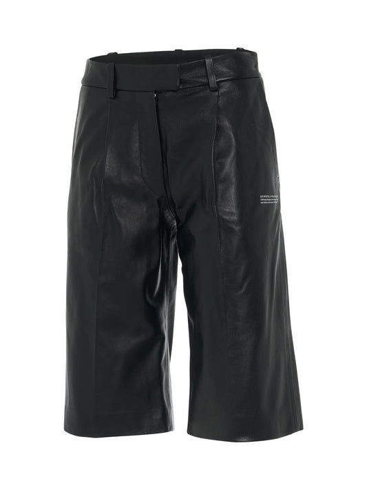 OFF-WHITE Leather Formal Shorts (Black)