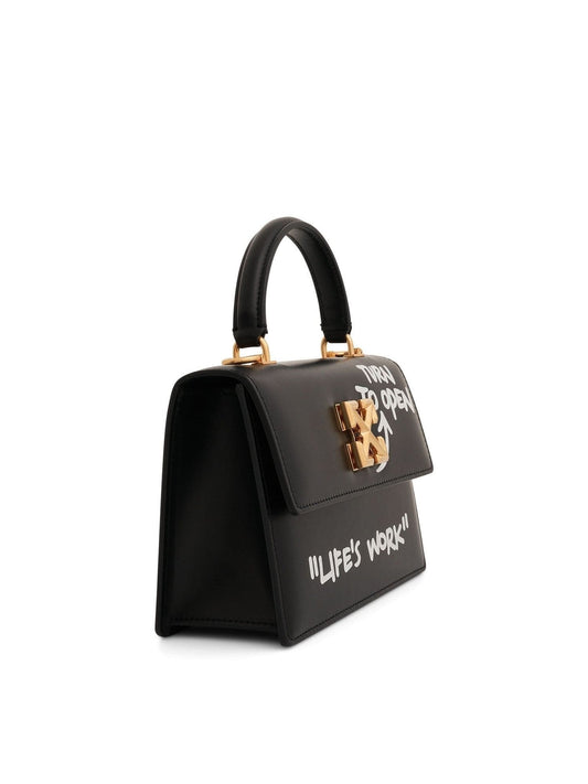 OFF-WHITE Jitney 1.4 Top Handle Quote Bag (Black)