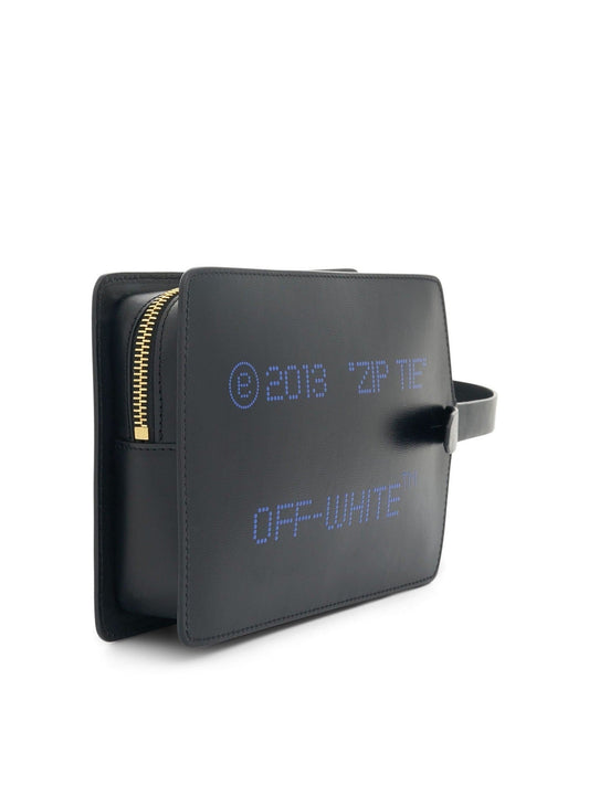 OFF-WHITE Zip Tie Medium Clutch (Black)
