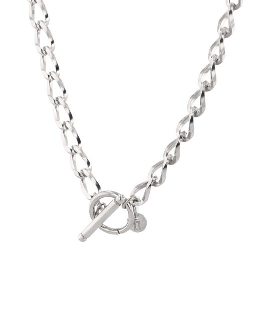 LAVANA Off Duty T-Bar Silver Chain Necklace