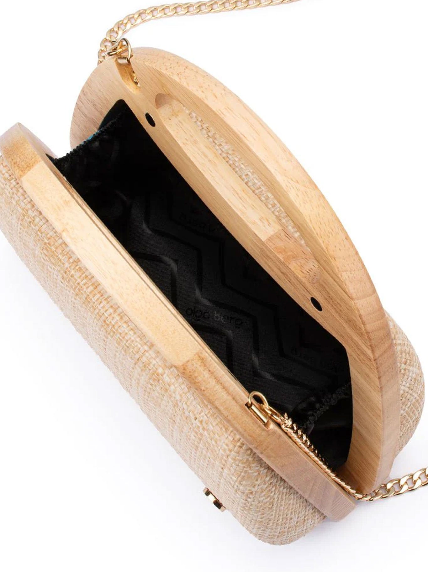 OLGA BERG SARAH WOODEN BAG (Natural)