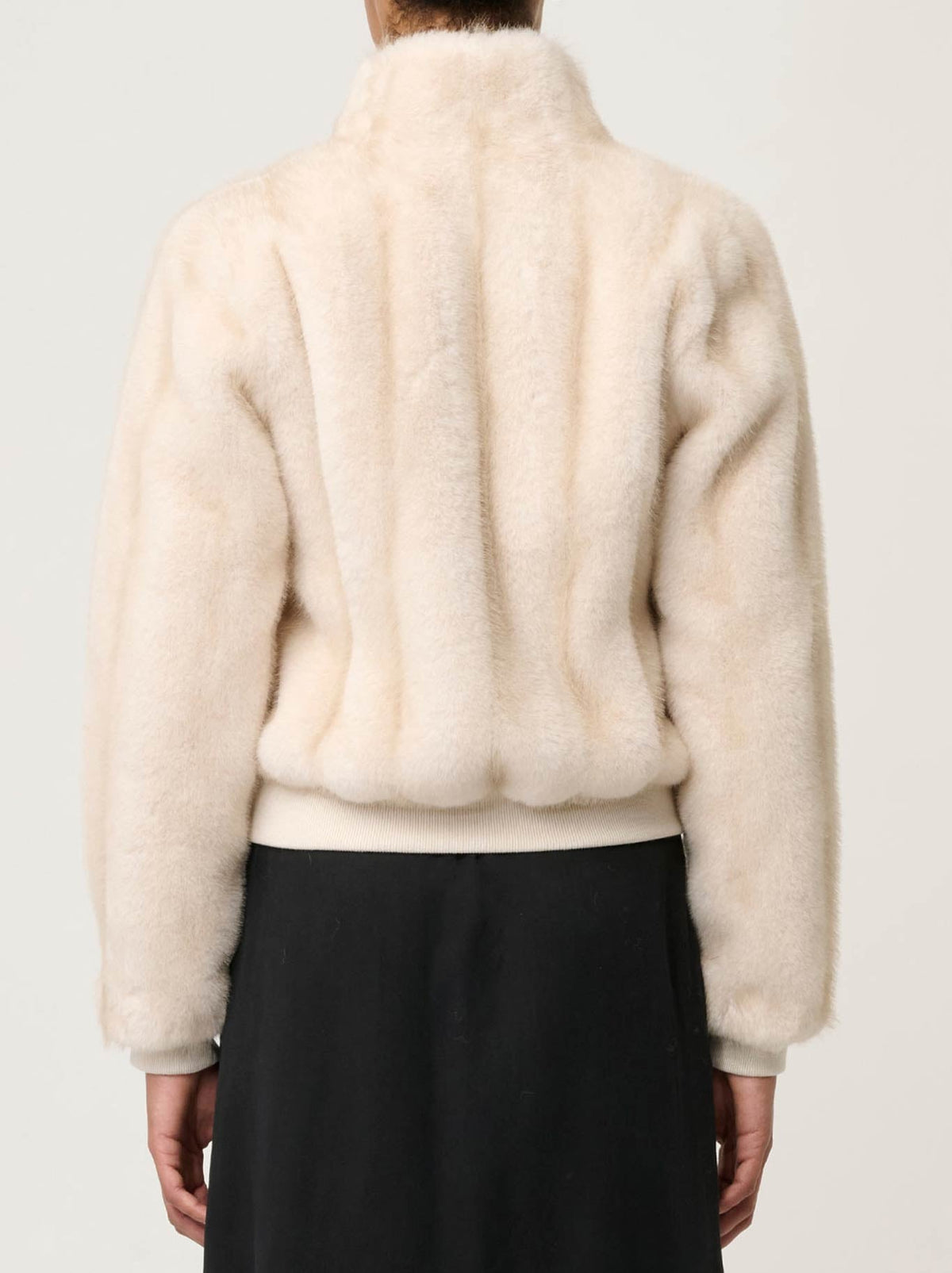 Once Was Chrysta Faux Fur Bomber (Porcelain)