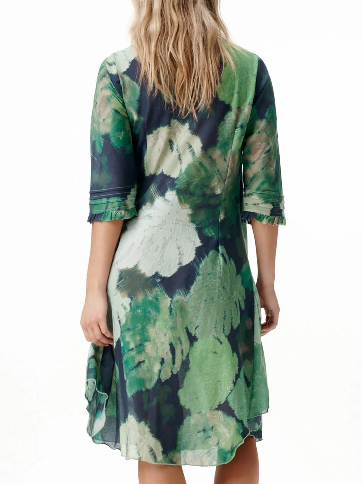 ONE SEASON MONSTERA NIGHT MIDDY POPPY DRESS (Green)