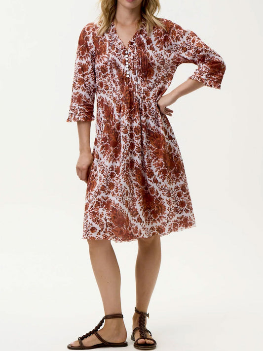 ONE SEASON MIDDY POPPY DRESS (Terracotta)