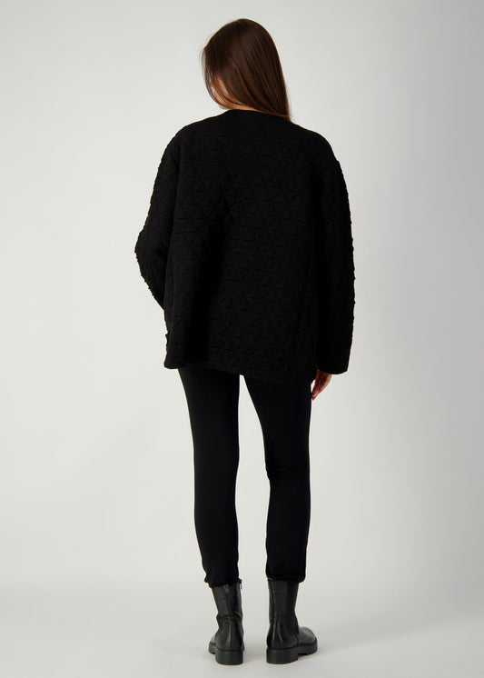 Lou Lou Quincy Quilted Bamboo Oversized Jacket (Black)