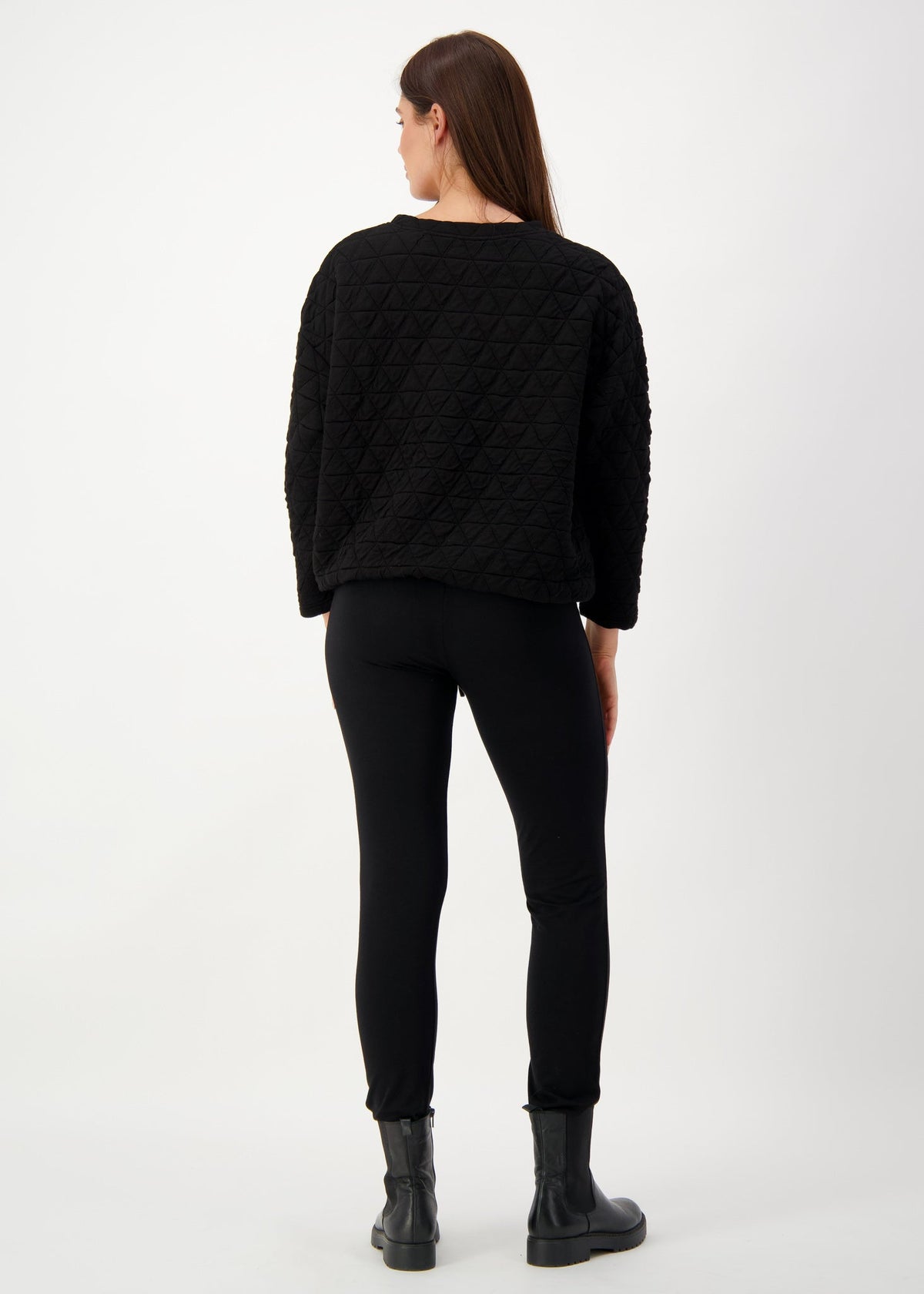 Lou Lou Sacha Oversized Quilted Bamboo Sweater (Black)