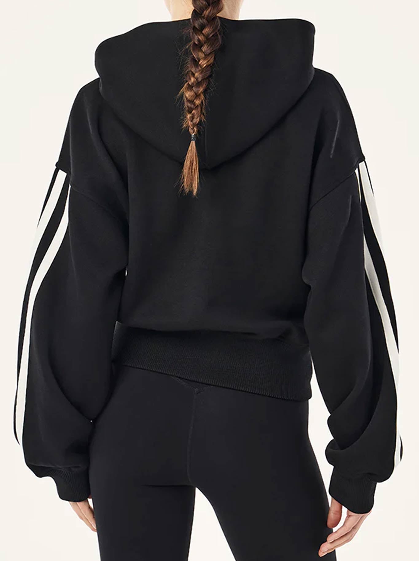 P.E NATION FLIP SIDE ZIP THRU HOODIE (Black)