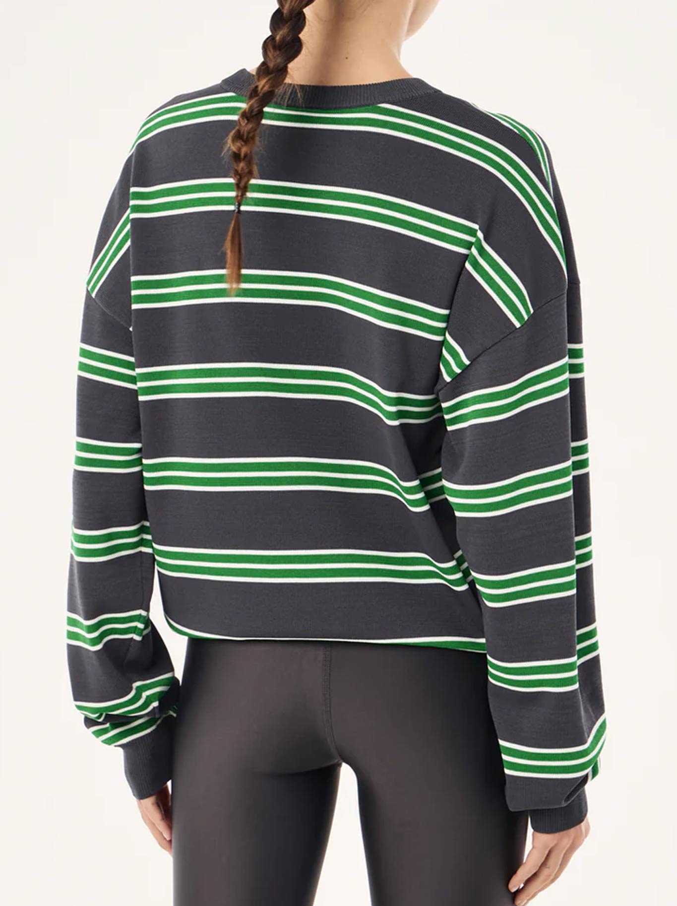 P.E NATION RETREAT STRIPE SWEATER (Iron Stripe)
